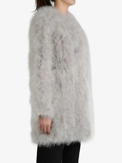 Feather-Detailing Coat