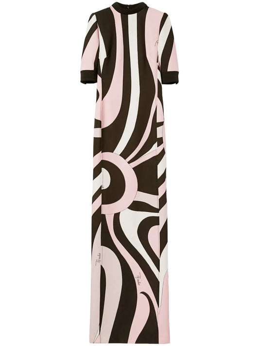 Abstract-Pattern Print Maxi Dress