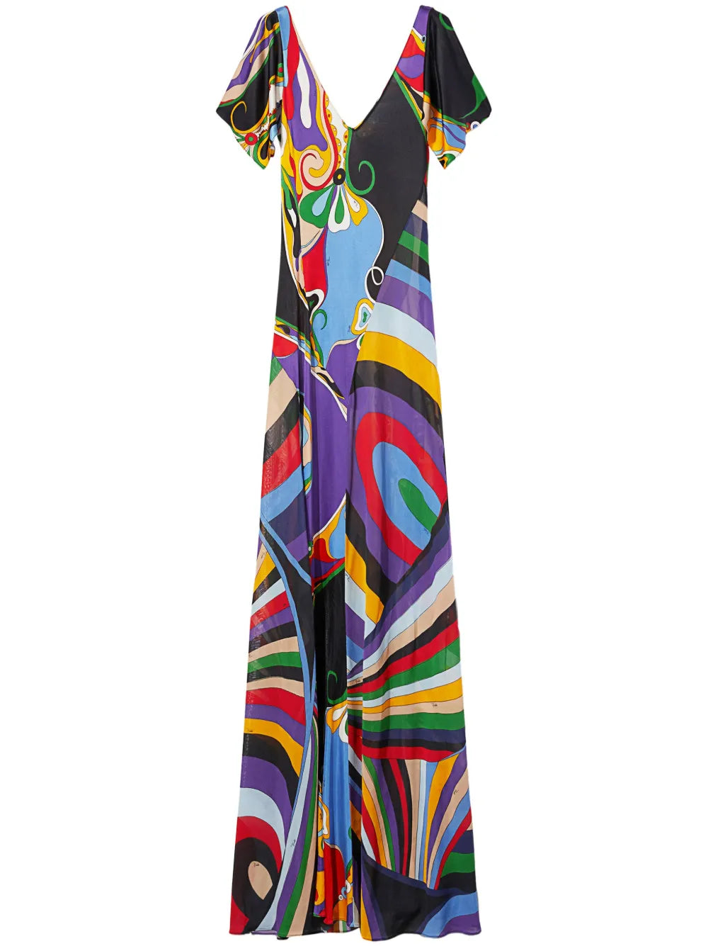 Orchidee And Iride-Print Maxi Dress
