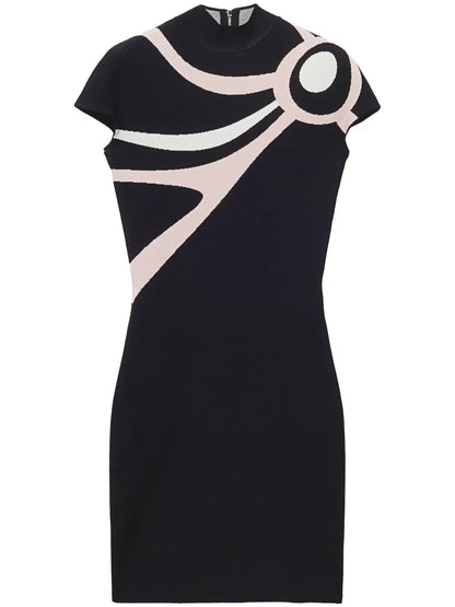Marmo-Jacquard Mini Dress