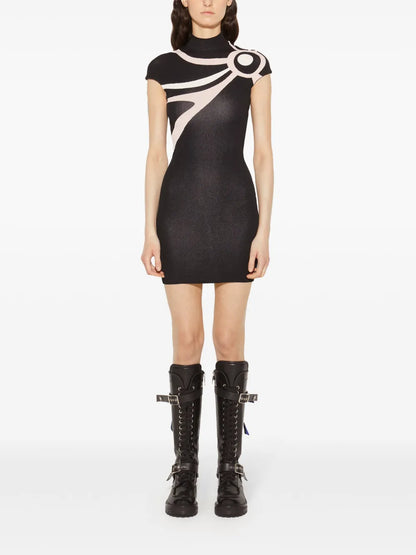 Marmo-Jacquard Mini Dress