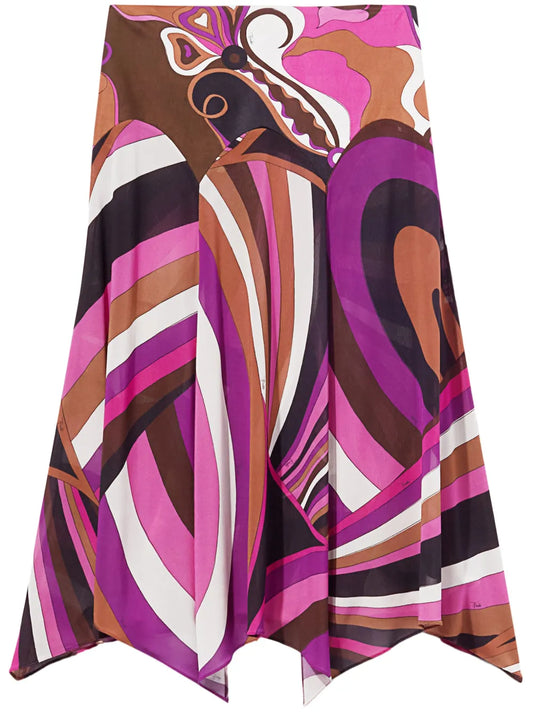 Iride-Print Midi Skirt