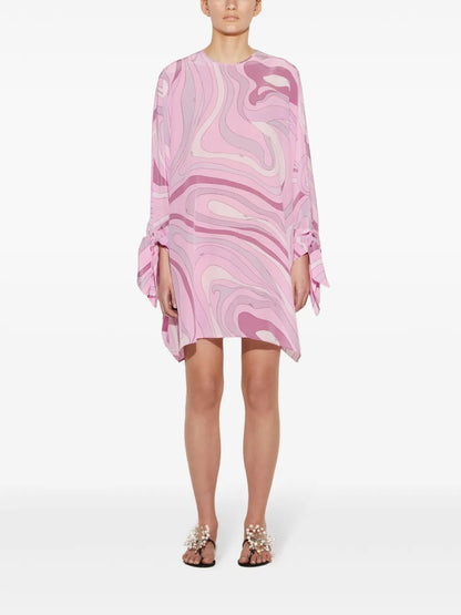 Abstract-Pattern Print Mini Dress