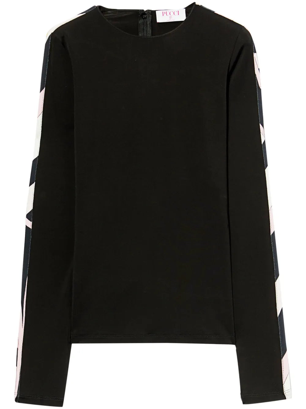 Contrast-Trim Long-Sleeve Top