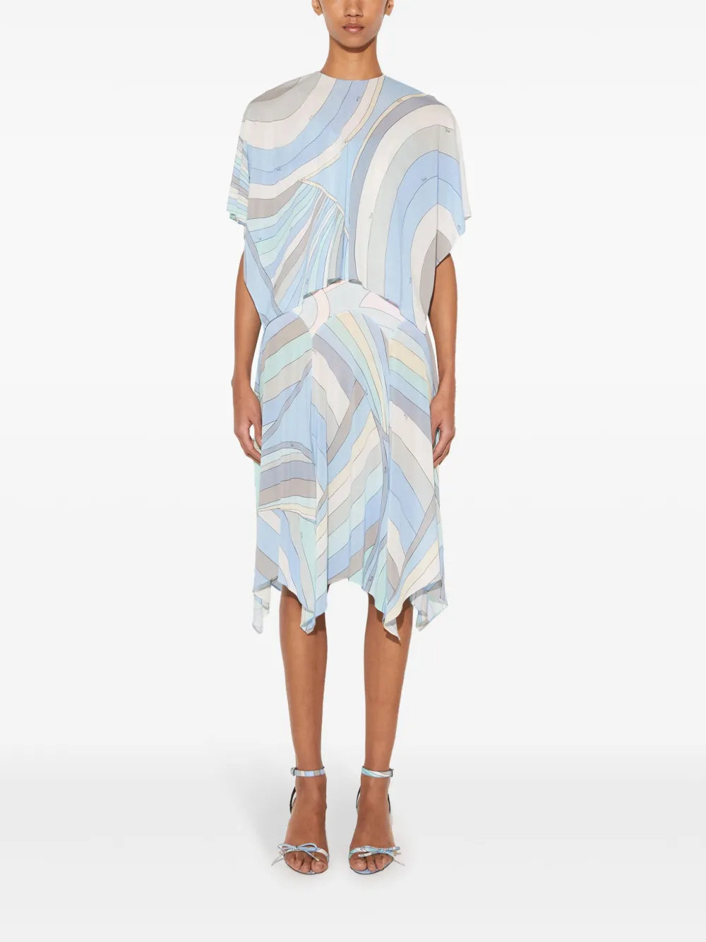 Iride-Print Layered Dress