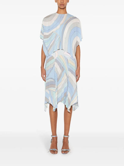 Iride-Print Layered Dress