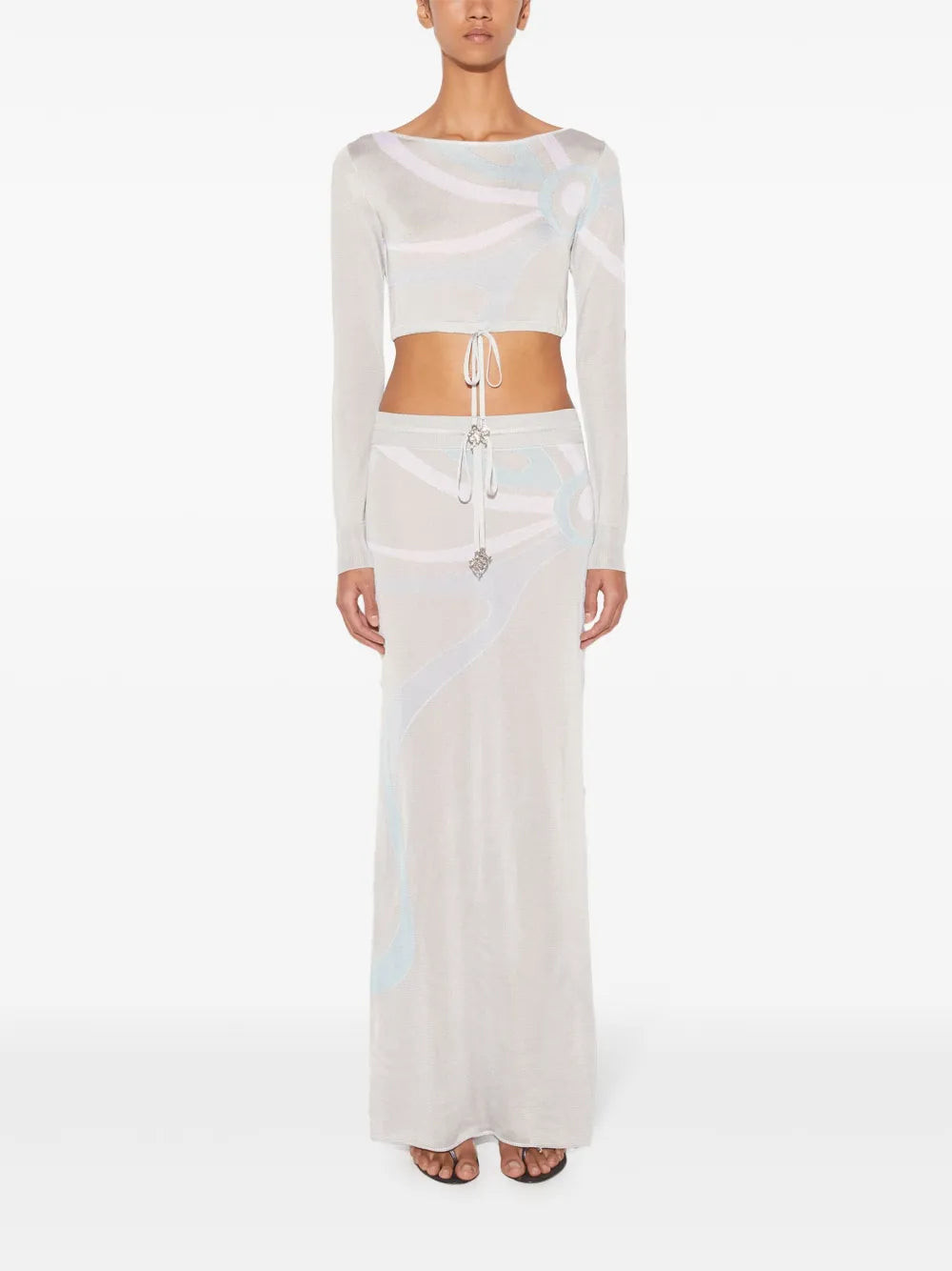Marmo-Jacquard Crop Top