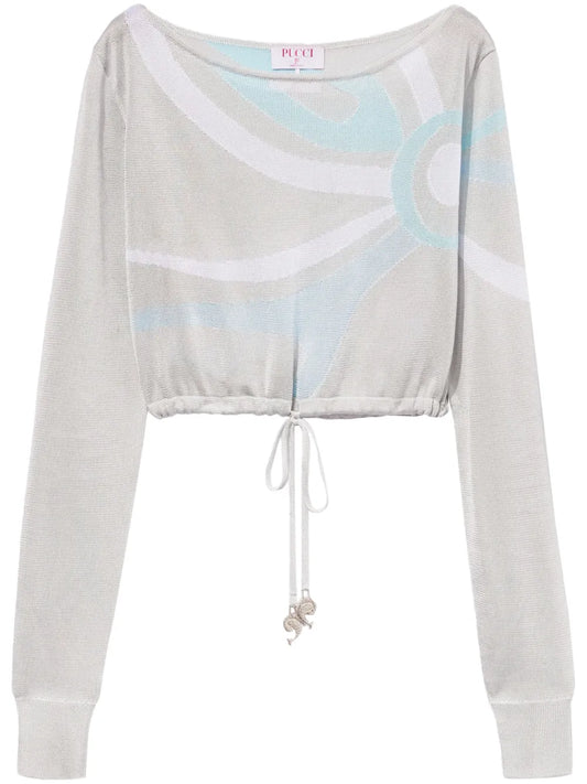 Marmo-Jacquard Crop Top
