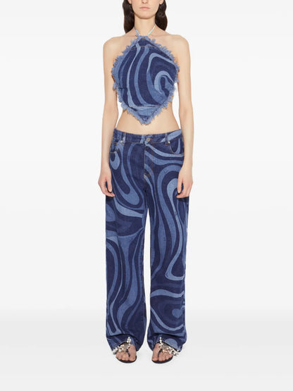 Denim Halterneck Top