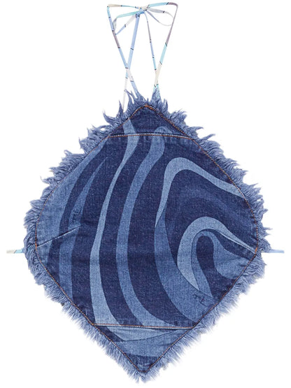 Denim Halterneck Top