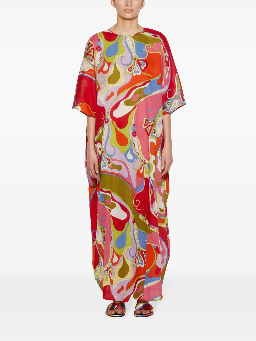 Orchidee-Print Kaftan