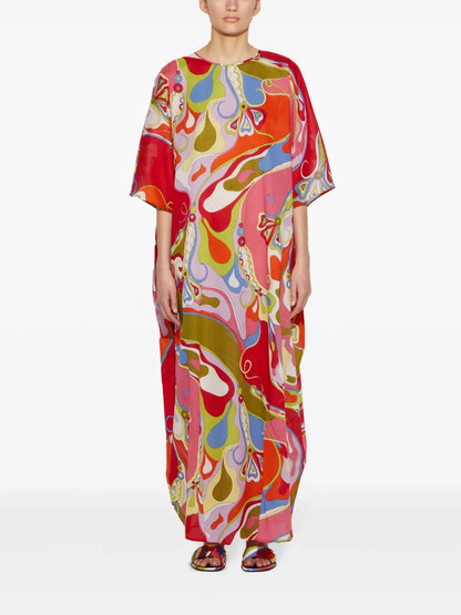 Orchidee-Print Kaftan