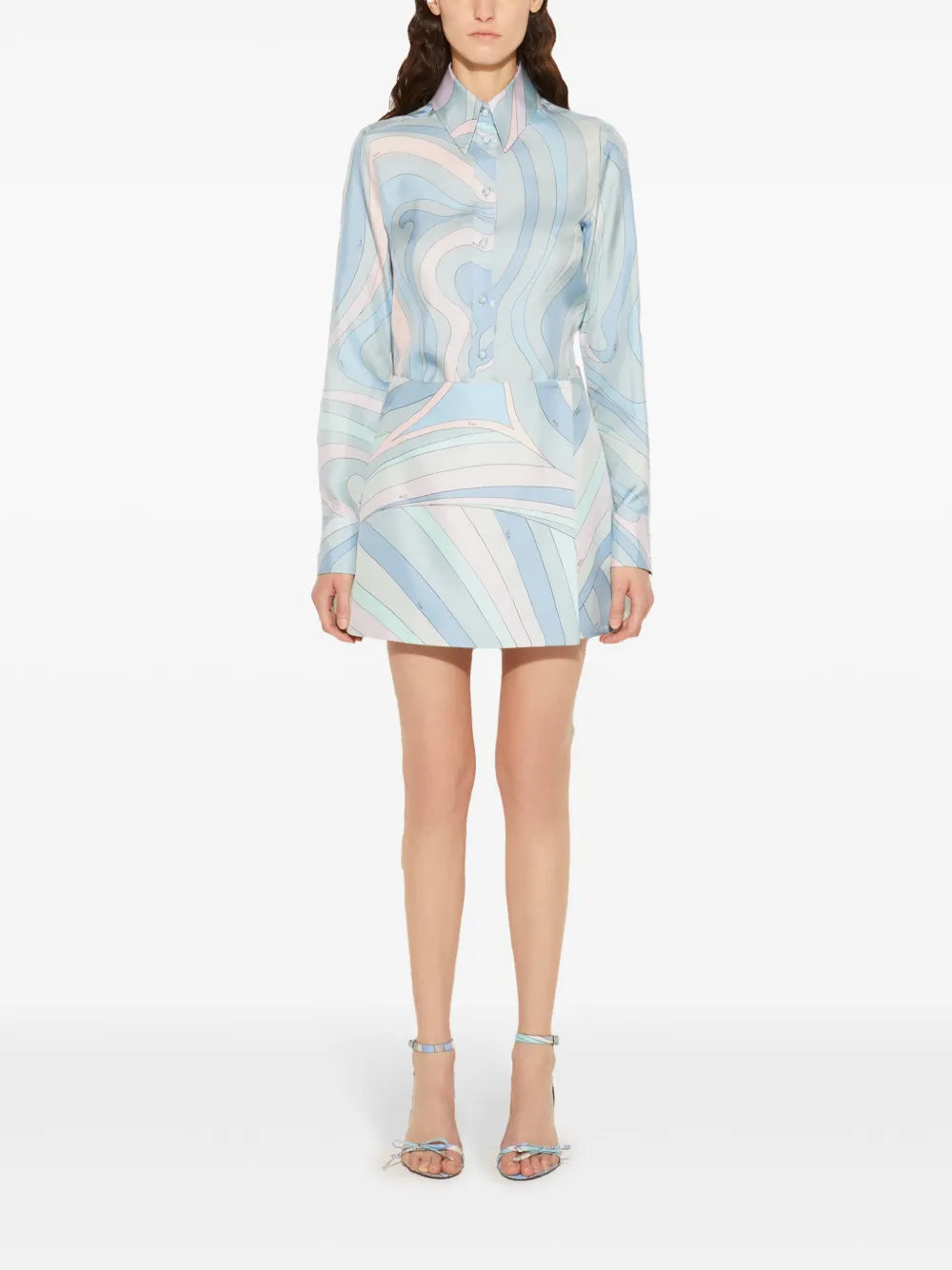 Iride-Print Silk Mini Skirt
