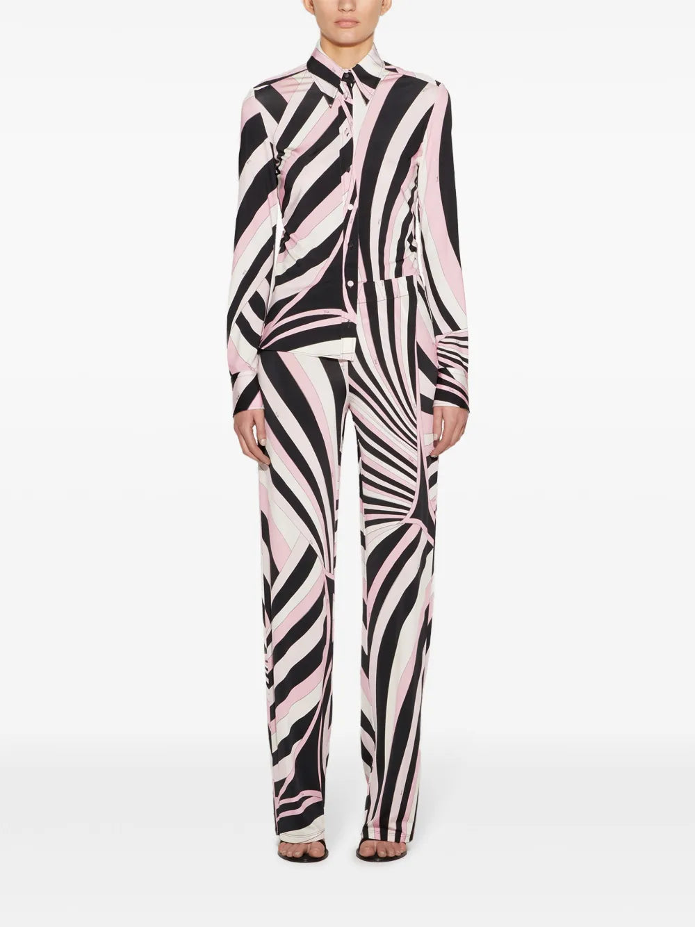 Iride-Print Straight-Leg Trousers