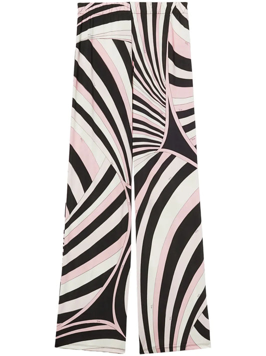 Iride-Print Straight-Leg Trousers