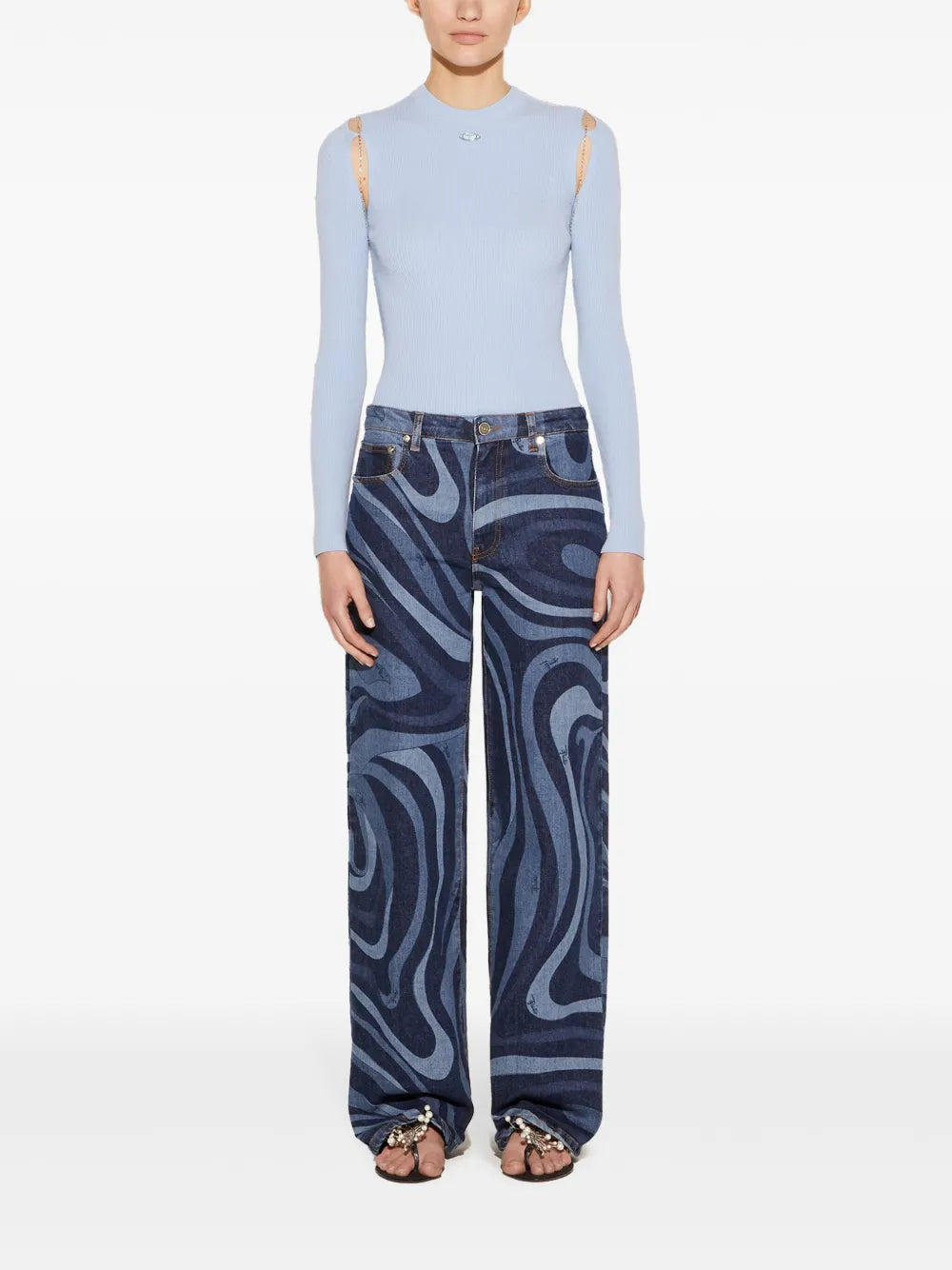 Chain-Embellished Sweater