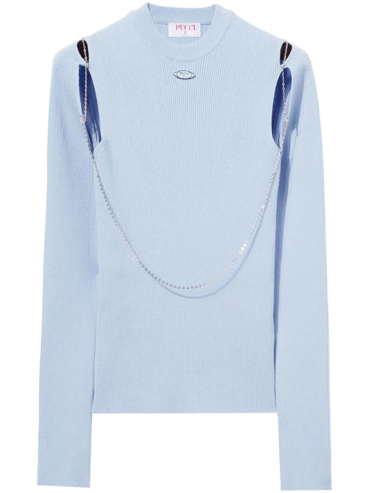 Chain-Embellished Sweater