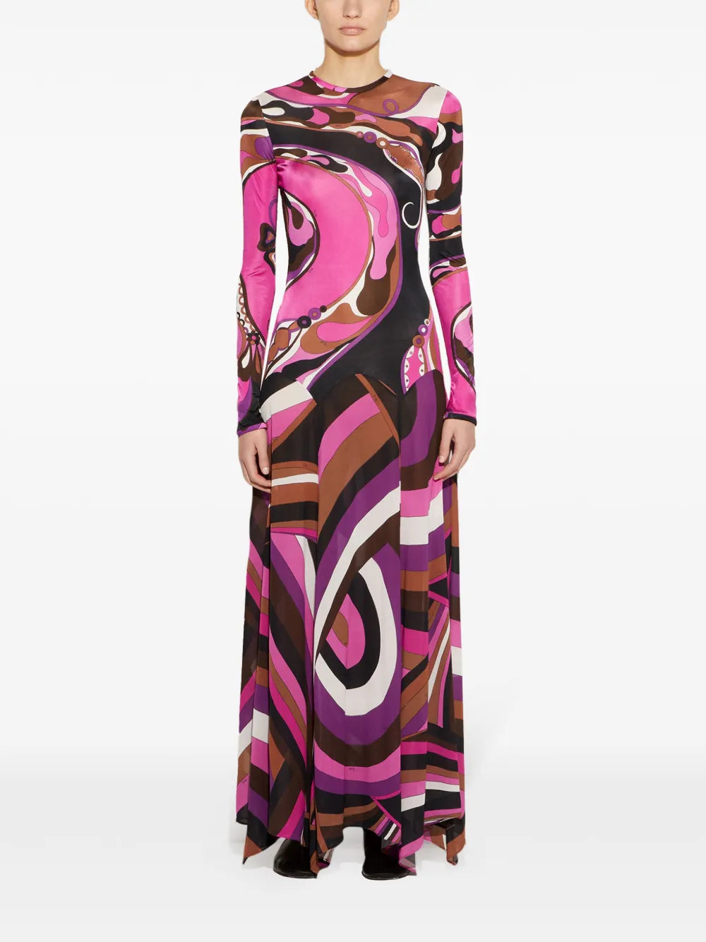 Orchidee And Iride-Print Maxi Dress