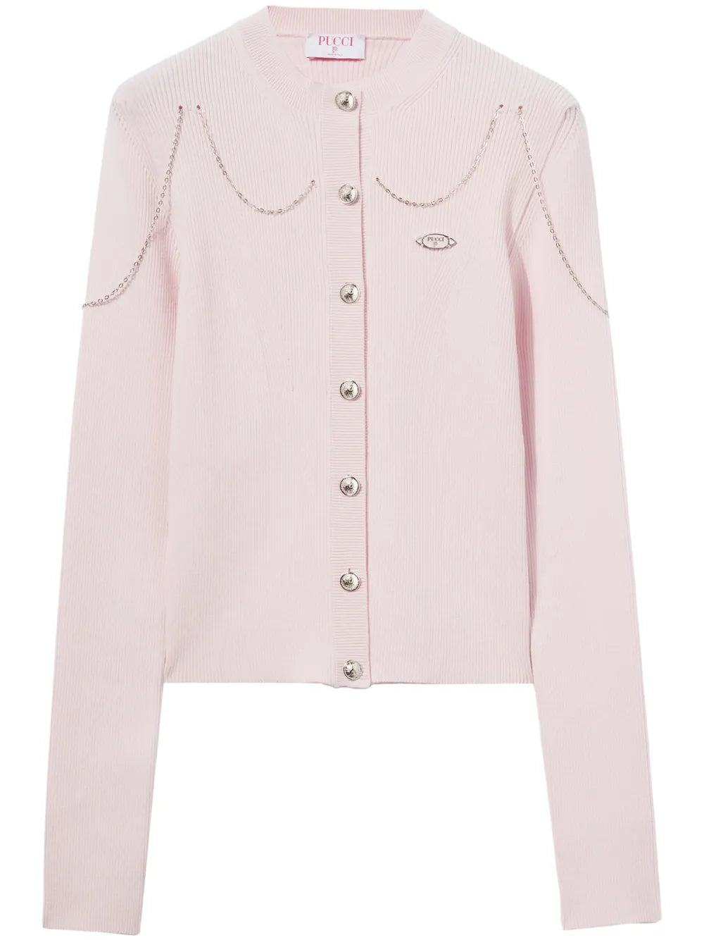 Chain-Embellished Cardigan