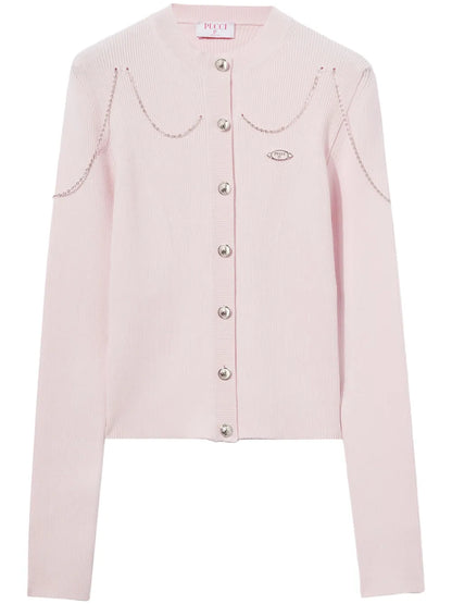 Chain-Embellished Cardigan