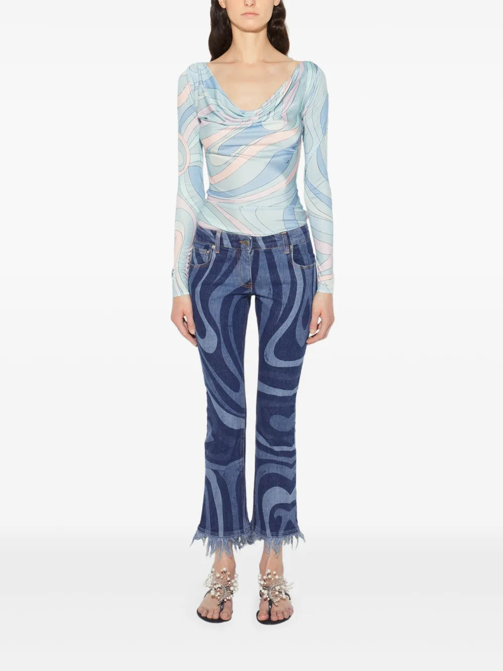 Marmo-Print Jeans