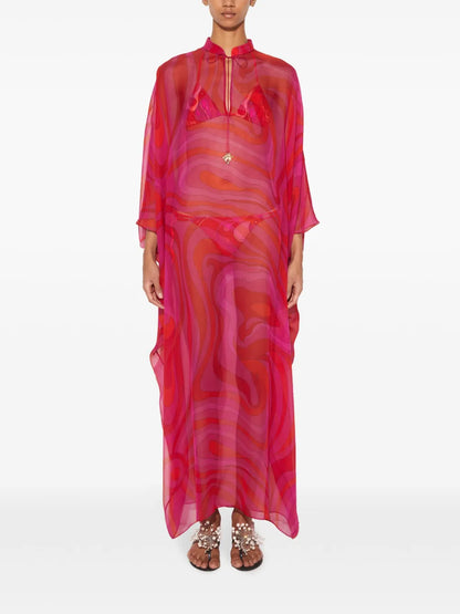 Marmo-Print Kaftan