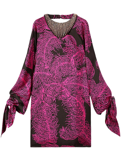 Struzzo-Print Silk Kaftan