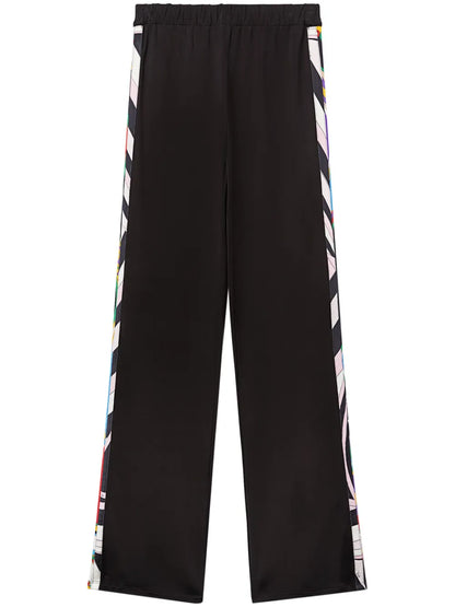 Abstract-Print Trim Trousers