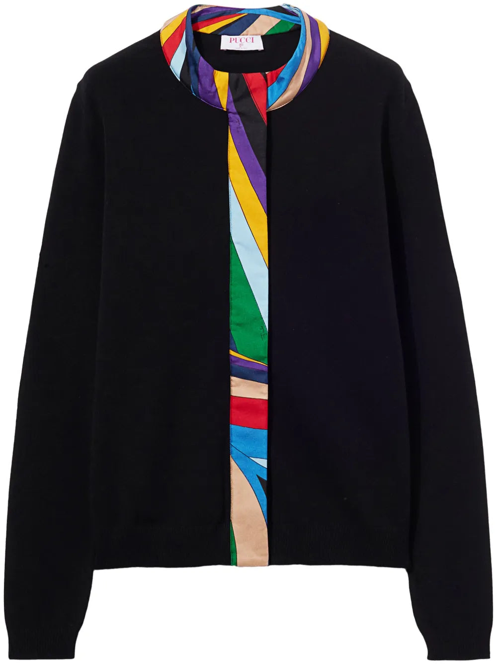 Multicolor-Trim Cardigan