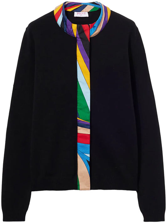 Multicolor-Trim Cardigan