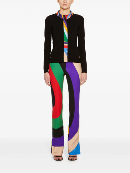 Multicolor-Trim Cardigan