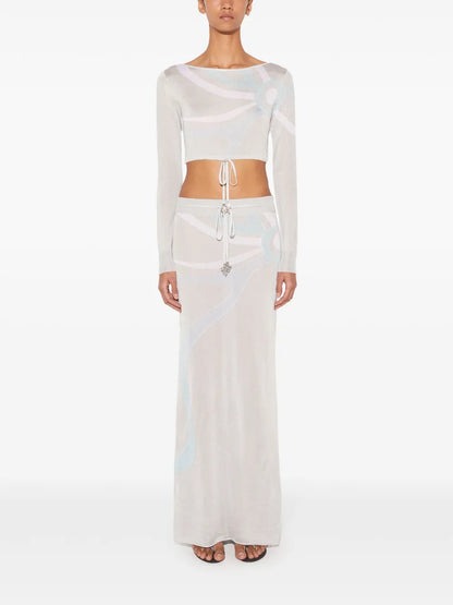 Marmo-Jacquard Maxi Skirt