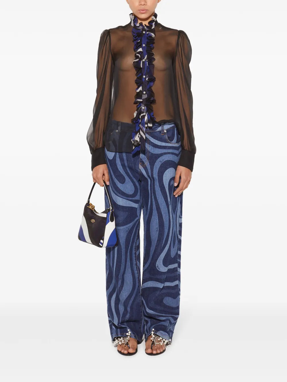 Ruffled Silk Shirt