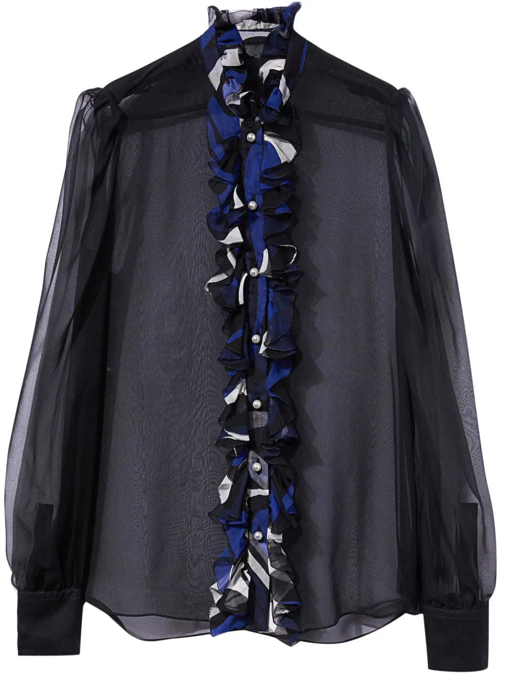 Ruffled Silk Shirt