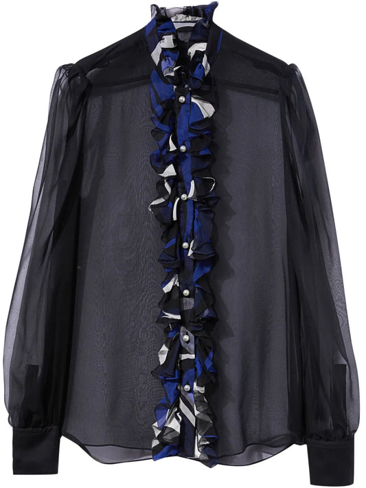 Ruffled Silk Shirt