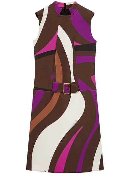 Marmo-Print Mini Dress