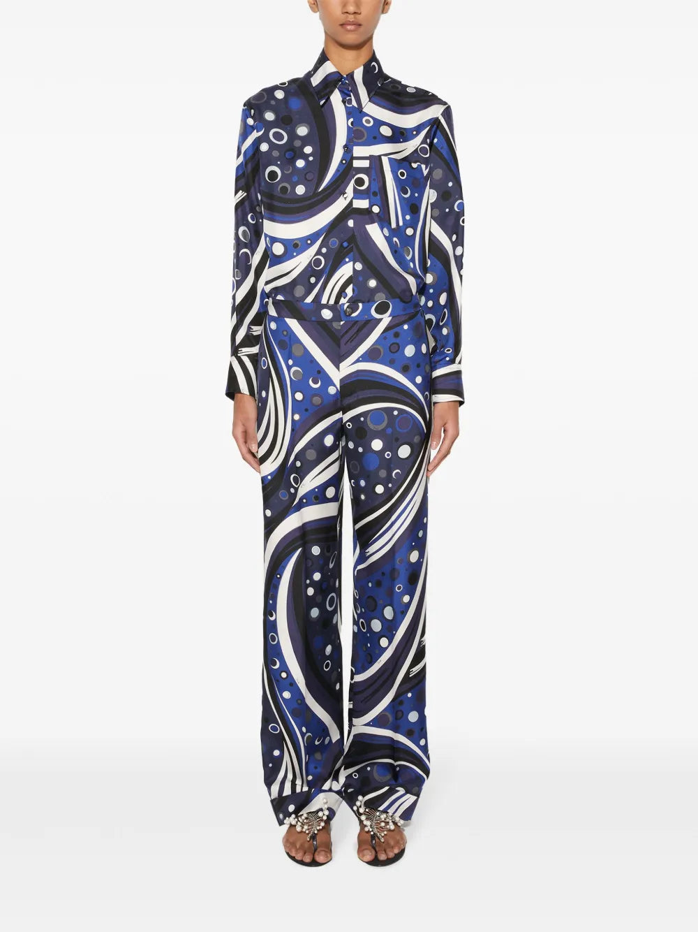 Fontane-Print Silk Trousers