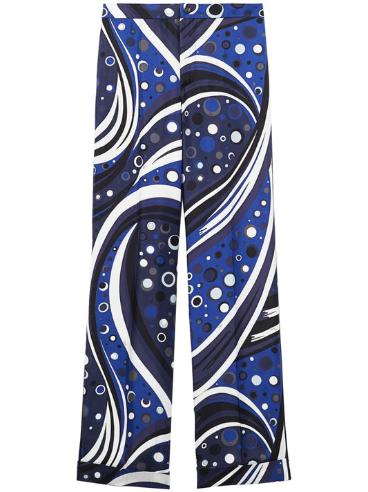 Fontane-Print Silk Trousers