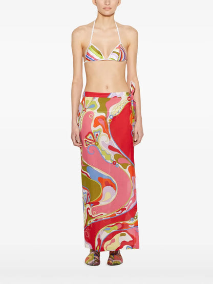 Orchidee-Print Wrap Skirt