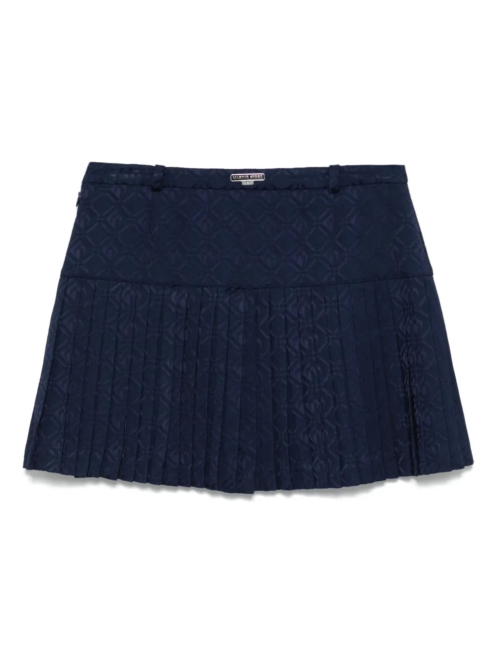 Moon Diamond-Jacquard Plaetd Mini Skirt