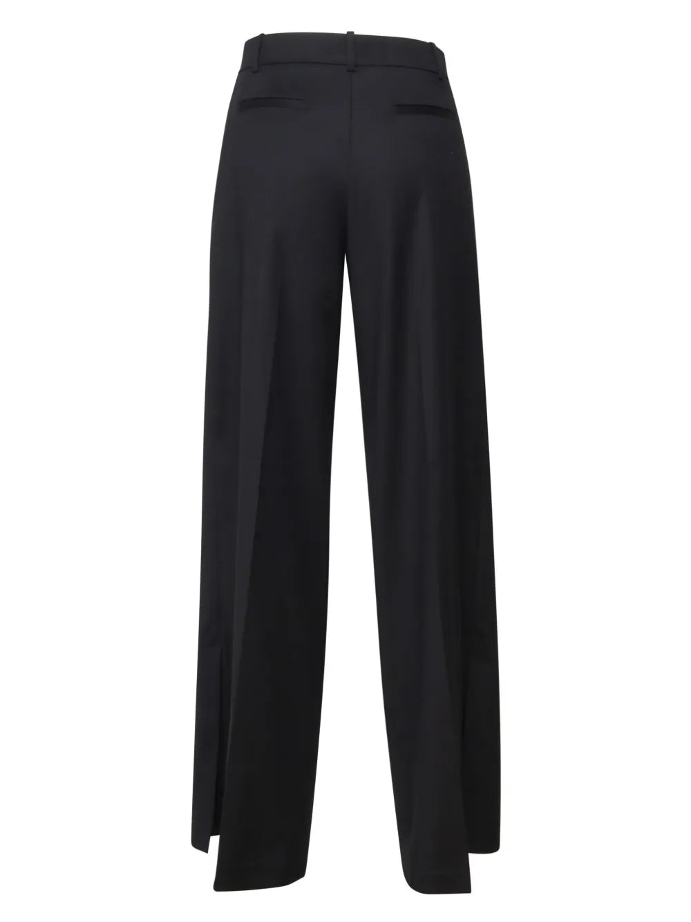 Wide-Leg Flannel Trousers