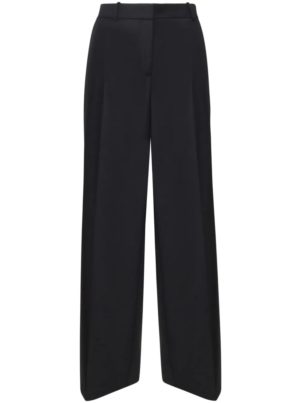 Wide-Leg Flannel Trousers