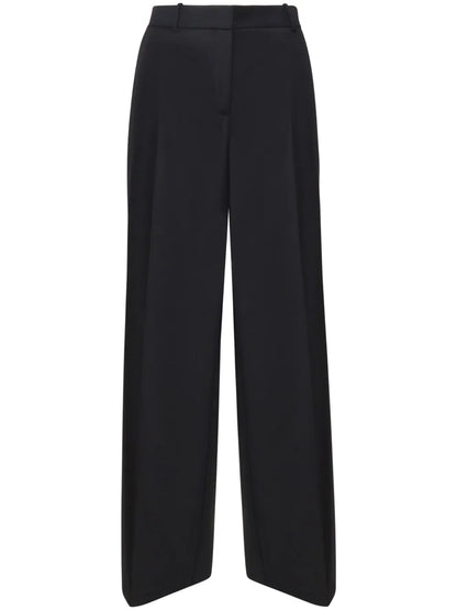 Wide-Leg Flannel Trousers