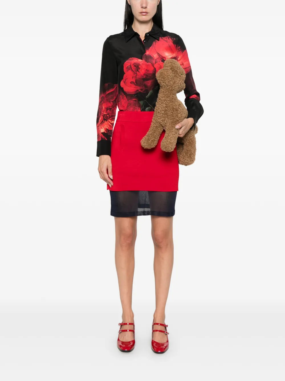 Floral-Print Silk Shirt