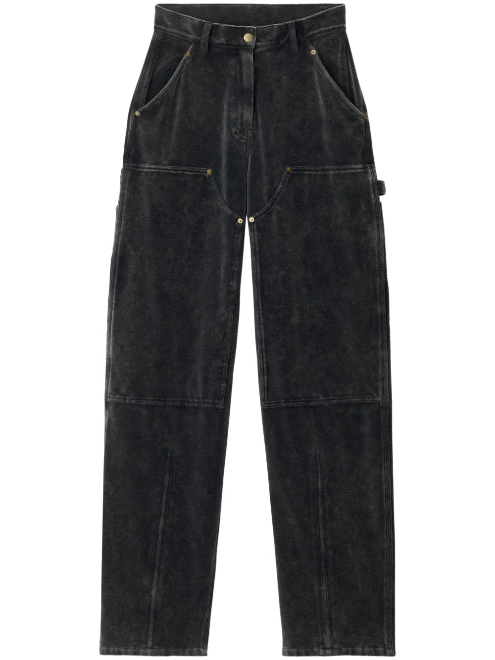 Velour High-Waisted Trousers