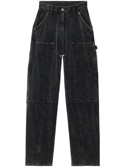 Velour High-Waisted Trousers