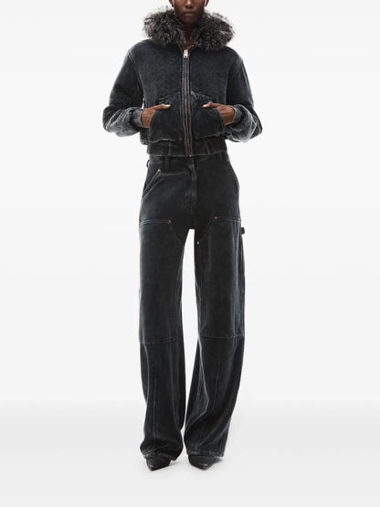 Velour High-Waisted Trousers