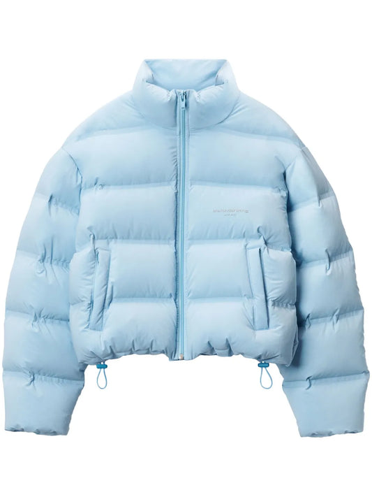 Logo-Jacquard Cropped Puffer Jacket