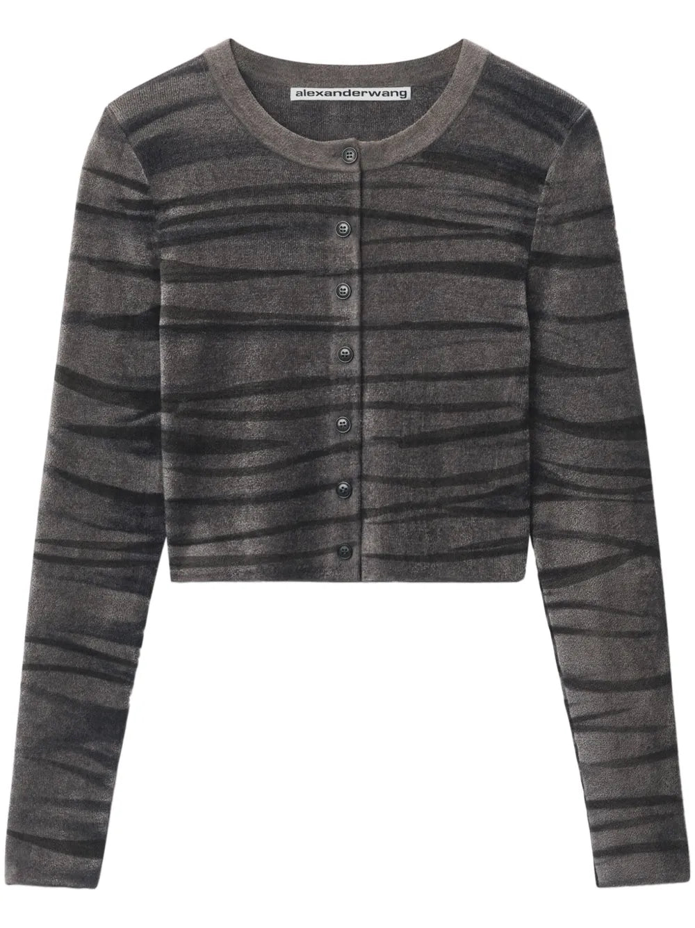 Animal-Print Crew-Neck Cardigan