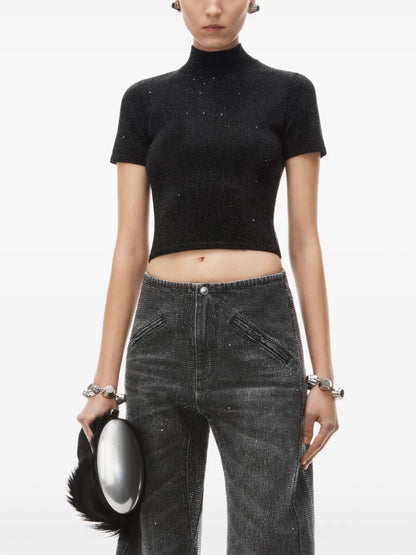 Crystal-Embellished Hotfix Top